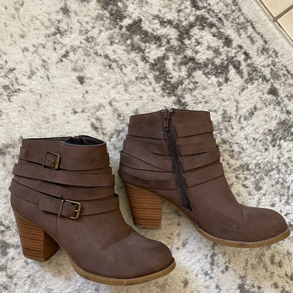 Light brown booties, size 6.5